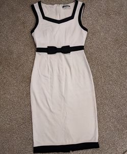Ivory & Black Bow A-line cocktail dress XS S